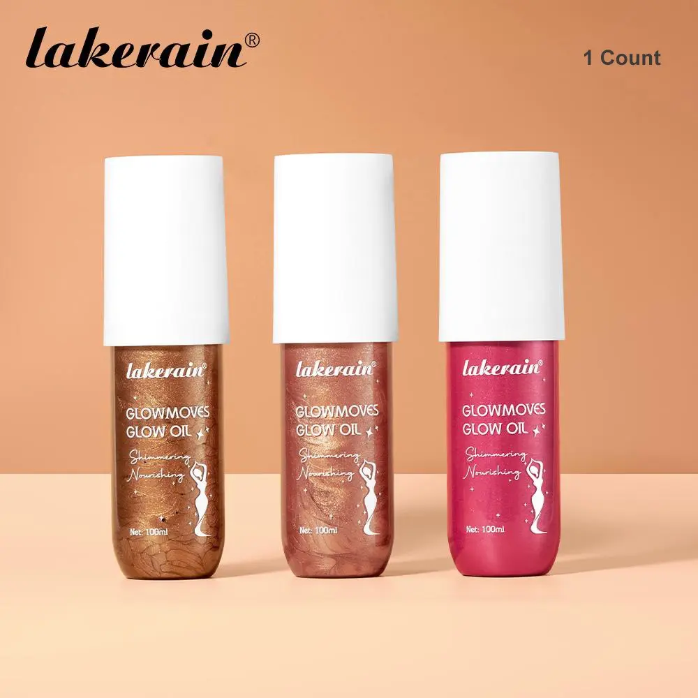 Lightweight Glowmoves Glow Oil, Shimmering Body Makeup, Luminous Body, Body Highlighter, Body Luminizer, Nourishing Highlighting Body Oil with Vitamin E & Coconut Oil, Non-Greasy, Long-Lasting Beach Glow, Buildable Radiance, for All Skin Tones