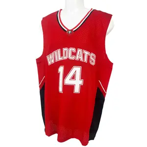 2025 Hot Sale Men's Basketball Jersey High School Wildcats 14 Troy Bolton Sewing embroidery outdoor sportswear Mesh breathable Accepting mixed wholesale retail Red