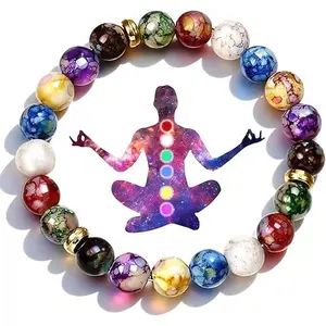 Veliora Gift B Chakra Bracelets for Women Healing Stone Bracelet Beaded Bracelet Yoga Balance Energy Essential Oil Anxiety Relief Jewelry Gifts trendy fashion