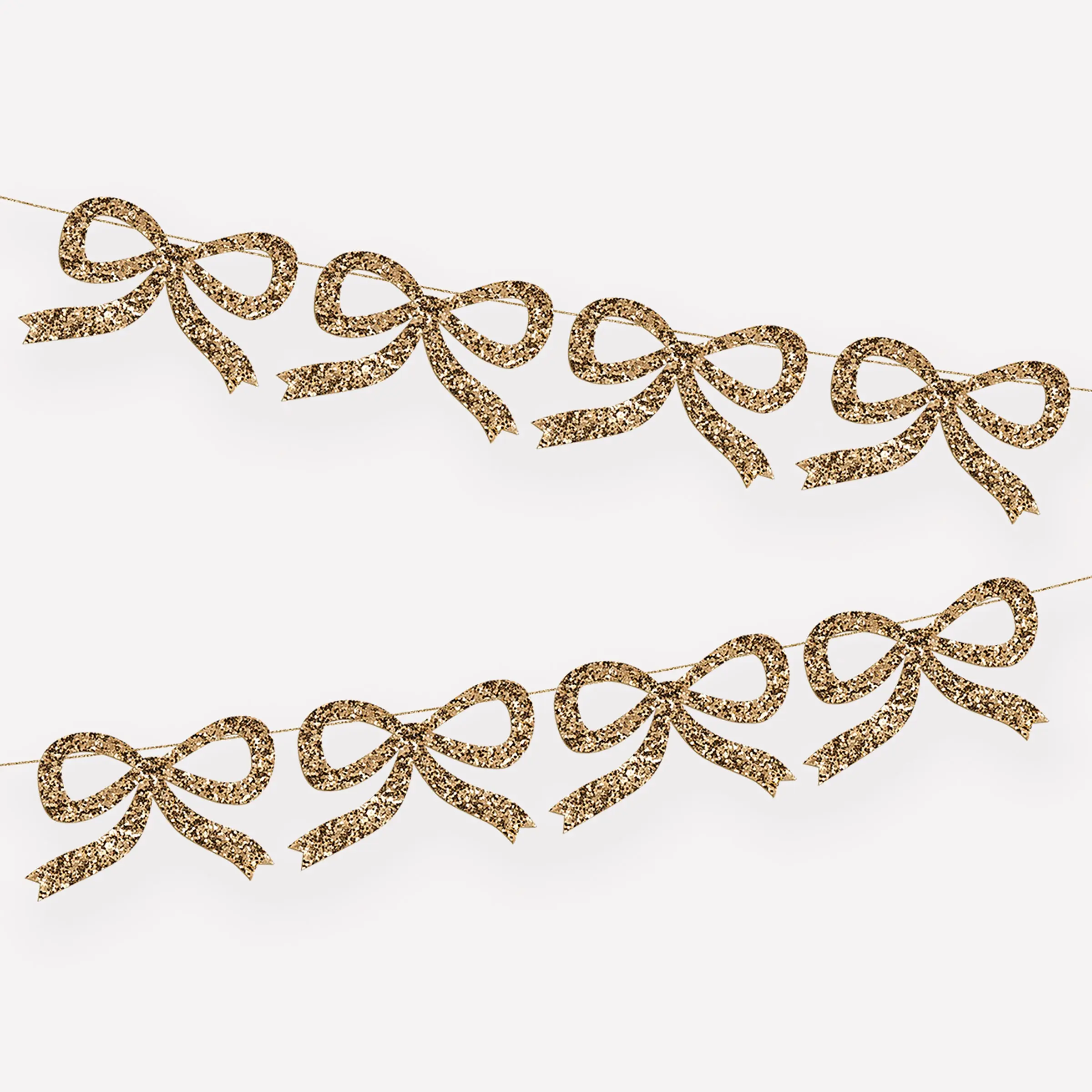 Gold Glitter Bow Garland Gold Glitter Bow Garland