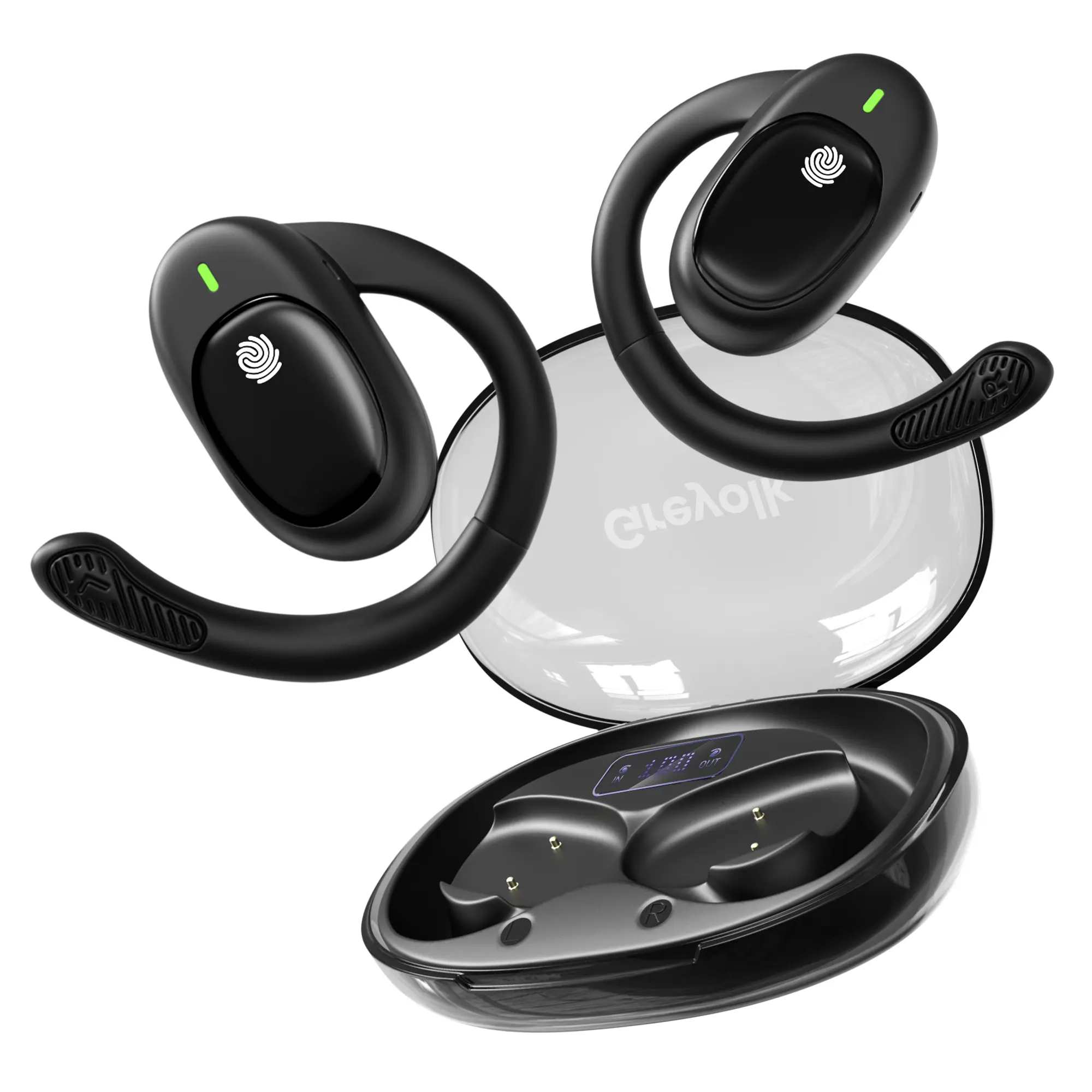 【 Live】039, Open Ear Earbuds,  Bluetooth 5.4 Wireless Earbuds with Ear Hooks, 48H HiFi Stereo Open Ear Headphones with Clear Calls, Touch Control Operate Fit Cycling,Running,Workout, Perfect Christmas Gift for Husband,  Family,  Women, Wife, Girlfriend