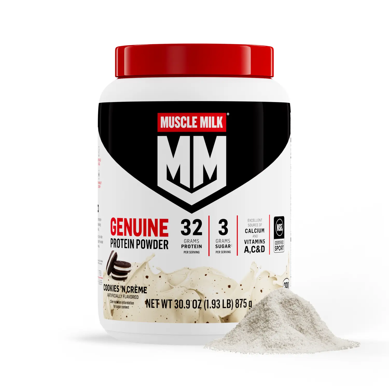 Muscle Milk Genuine Protein Powder Cookies 'n Crème | 30 oz