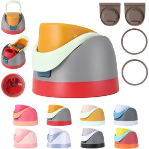 Replacement Cap fits  Freesip 16oz, 24oz, 32oz Bottles.BPA‑Free, Leakproof lid Stainless Steel Thermal Flask, Unisex Double-Drinking Fruit Cup, Outdoor Handheld Sports Water Bottle, In Stock