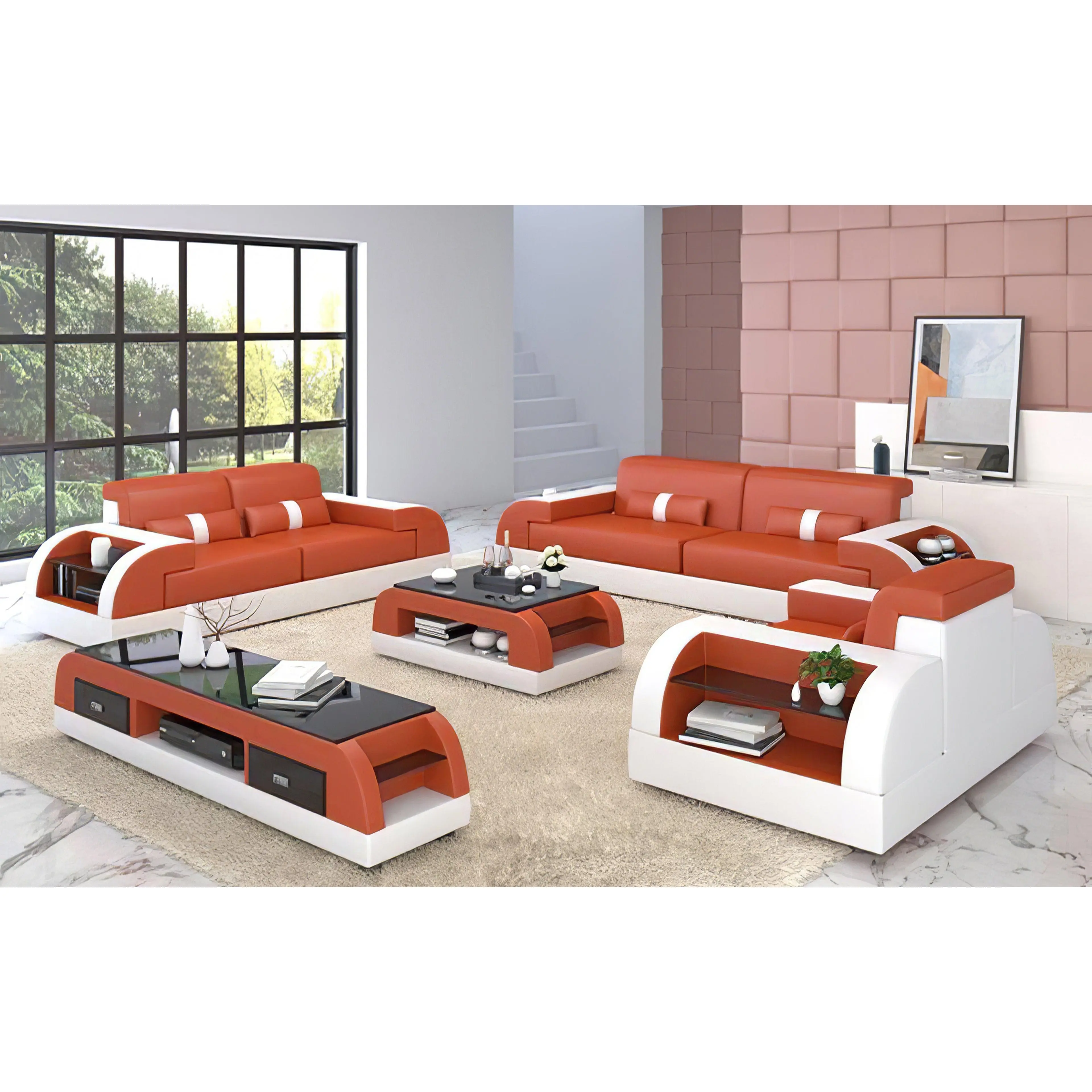 Piliu Leather Sofa Set with Side Storage Piliu Leather Sofa Set with Side Storage