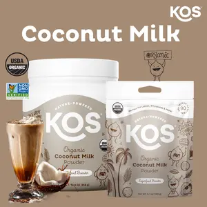 KOS Organic Coconut Milk Powder, USDA Certified Organic - 0g Sugar, MCT Plant Based Creamer for Coffee, Smoothies, Vegan, Keto, Paleo Friendly, Non-GMO, Gluten or Dairy- 12.6oz, 179 Servings