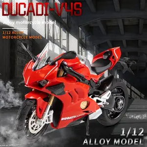 Realistic Dudi Alloy Motorcycle Model Toy, Large Scale Motorbike Decoration, Start-Up Boy Gift, Scaled Models Collection, Alloy Dynamic Model