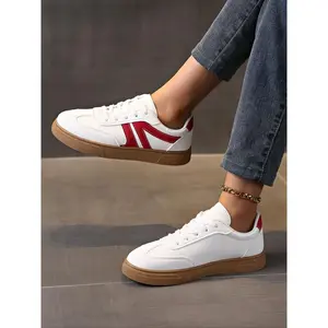 Women's Vintage Colorblock Casual Stylish Sneaker, Classic Design, Simple Fashionable Low Top Shoes for All Seasons