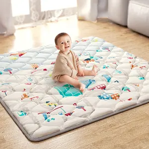 ieBabay 50x50in Non-Toxic Thick Soft Padded Baby Play Mat, Compact Playpen Accessory, Sensory Board, Portable XXL Nursery Development Mat, Baby Items