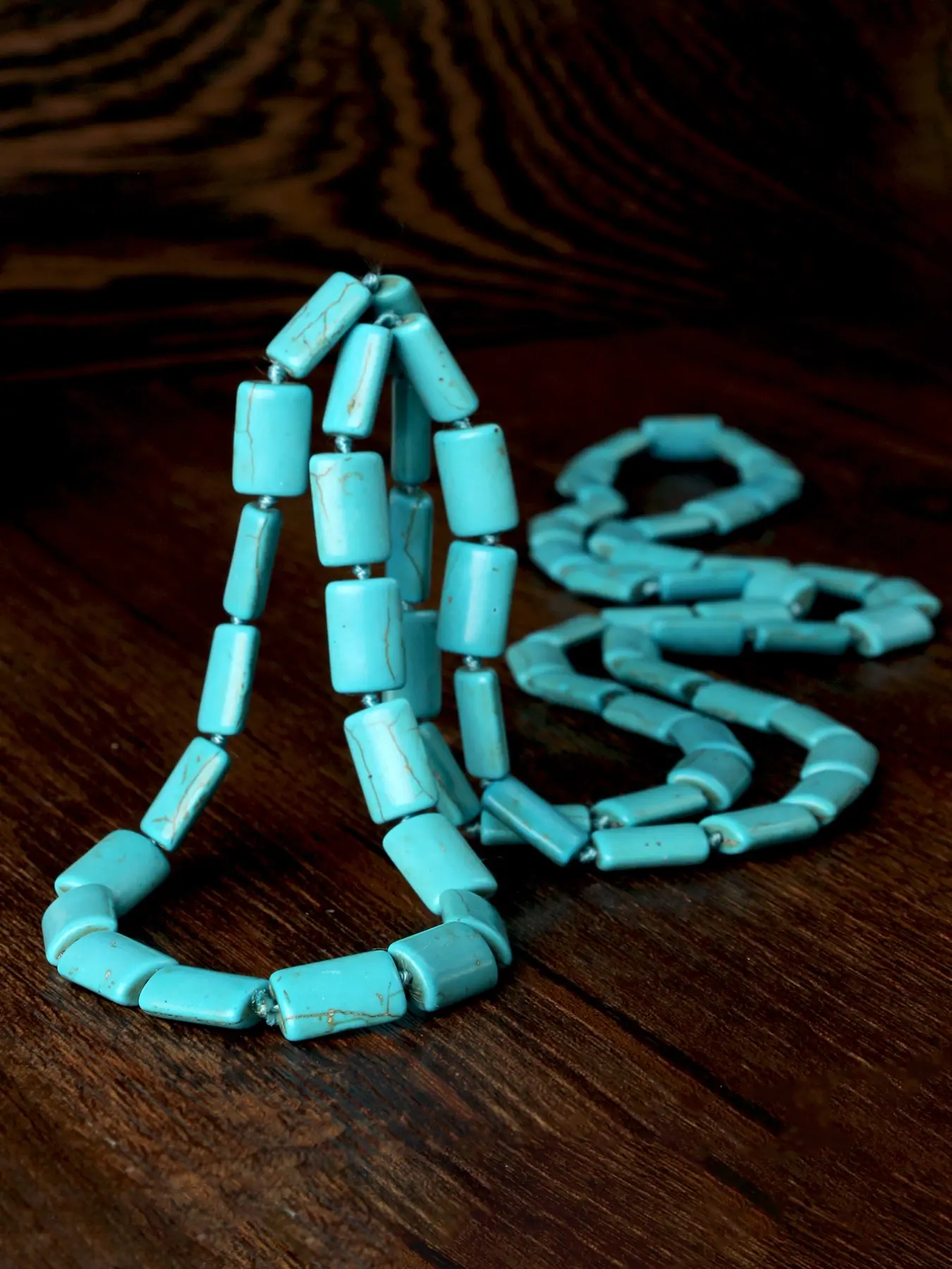 Boho Style Artificial Turquoise Pendant Necklace, Geometric Chain, Chunky Necklace, Handmade Ethnic Jewelry for Women, Geometric Design, Perfect Gift Idea, Jewelry Gifts, Alloy Necklace