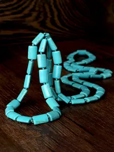 Boho Style Artificial Turquoise Pendant Necklace, Handmade Ethnic Jewelry for Women, Geometric Design, Perfect Gift Idea, Jewelry Gifts