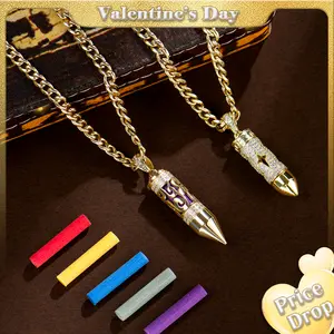 Holylegend 14K Real Gold-Plated Carved Bullet Aroma Necklace, Trendy Gold-Plated Jewelry with Double-Row CZ Stones, Hollow Engraved Design with Aroma Cotton, Pad Affordable Gold-Plated Gifts for Fashion Lovers