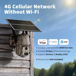 Solar LTE Outdoor Security Camera Trail Camera with Phone Alerts – 2.7K HD Live Video 360 °   View,No WiFi, Remote APP Controlled,WaterProof, Ai Motion Sensor, Night Vision,2 Way Talk - Camouflage