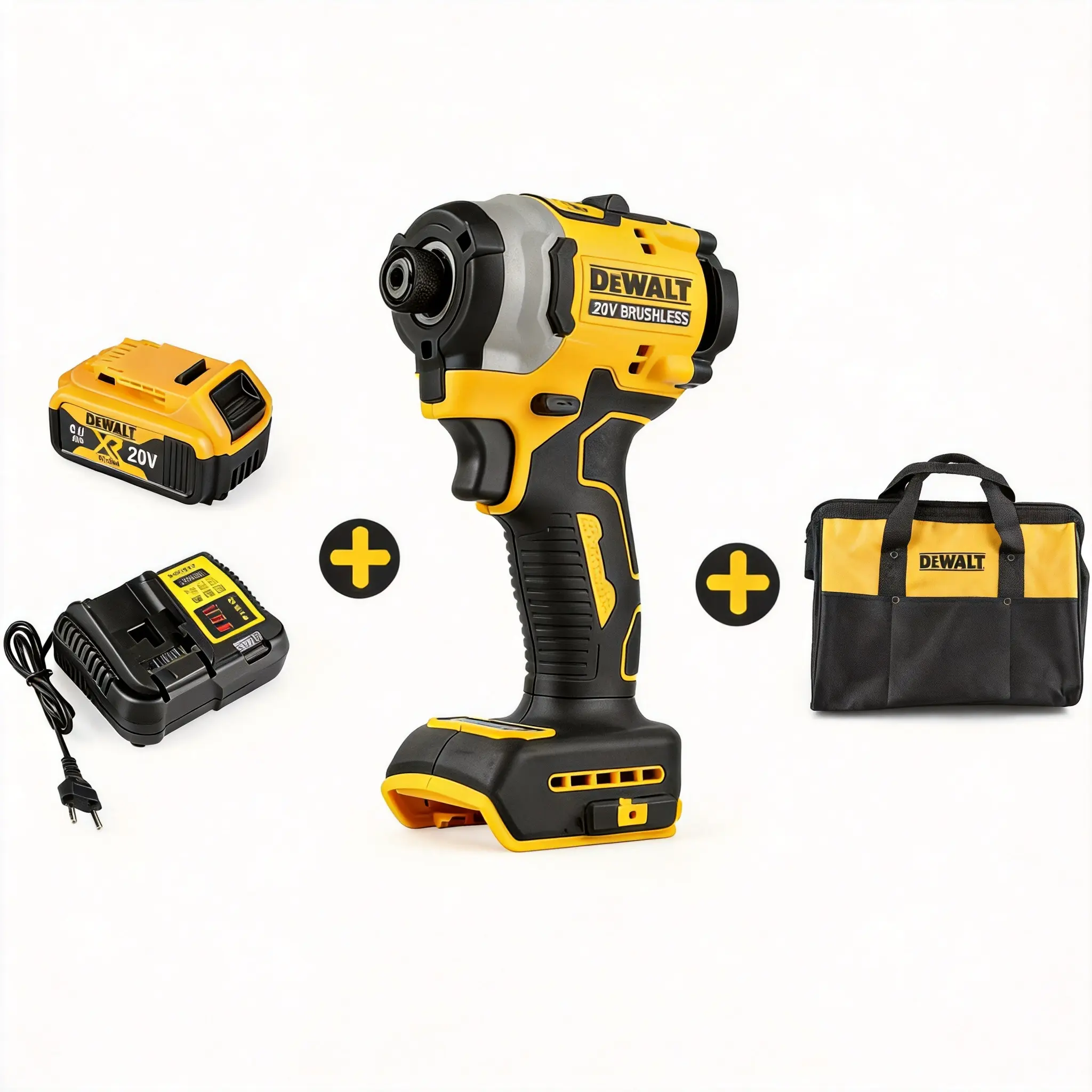 DeWalt DCF850 Cordless Brushless Drill & Screwdriver Kit - DIY Power Tools with Batteries, Durability, Flexibility for Car & Tools Hardware Applications, Cordless Drill