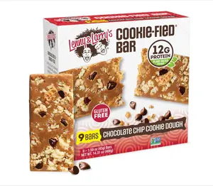 Chocolate Chip Cookie Dough Vegan Protein Bars 9x45g – Healthy Snacks with 12g Plant Protein & 5g Fiber – Gluten-Free Power Bar, Non-GMO & Vegan