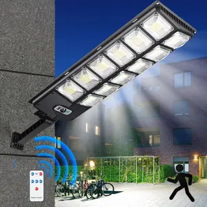 504 LED Solar Street Light | Motion Sensor & Dusk-to-Dawn | 5000LM Outdoor Flood Light, IP67 Waterproof, 3 Modes