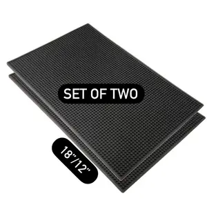 2pcs 18/12 Premium Rubber Mat for Home, Kitchen, Restaurants, and countertop and bars use. Drying, Durable, and Non-Spill & Non-Toxic Stylish Tableware Spill Mats