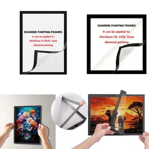 Multiple Sizes Diamond Painting Frame, Fits 12x12 Inch & 12x16 Inch Artwork, Self-Adhesive Magnetic Photo Frame for Wall Decor, Modern Frames