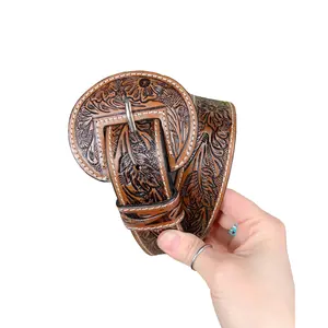 High Desert Tooled Leather Belt - Brown*