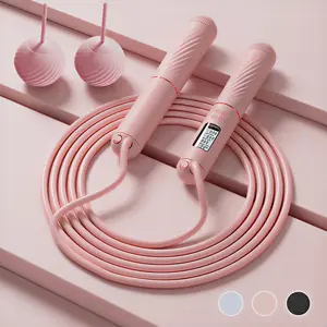 Cordless Jump Rope Set with Counter – 2-in-1 Ropeless Weighted Ball Jump Rope, LCD Display, Adjustable Length,  for Home Gym Indoor Outdoor Exercise, Cross Training,  for Women Men Adults Children