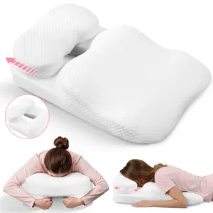Adjustable Multi-Position Support Pillow, Ergonomic Neck & Shoulder Cushion for Side, Back & Stomach Sleeping, No-Pressure Arm Design, Breathable Washable Cover