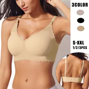 FZ 3/2/1pcs Jelly Wireless T-shirt Bra - Seamless,magic uplifting, plus size Friendly, comfortable, soft, women's, Everyday, push-up, underwear, women's, Apparel, Basics, Veck Gamis Clothe full coverage plunge bra Womenswear Minimalist