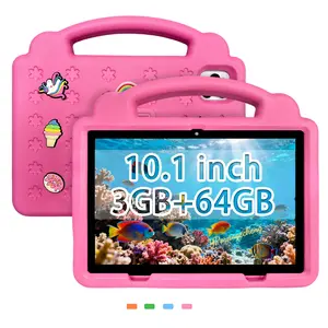 10.1-Inch Android 12 Touchscreen Tablet PC, 64GB ROM, WiFi and Parental Control Mode, Protective Case Included, Student Tablet with SIM Card Support, Ideal Gift in Pink/Blue/Green/Orange (No Adapter Included)