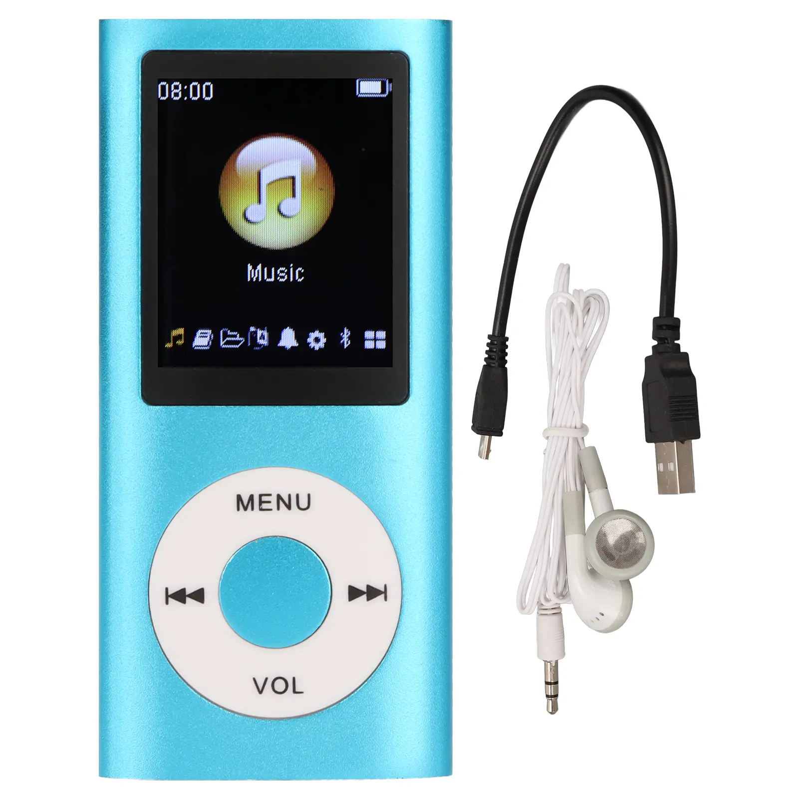 Aluminum Alloy MP3 Player - 1.8in LCD Screen Stereo Lossless Sound Device, Slim Retro Design, Mini USB, Audio Jack, Memory Support, Headphone Compatible, Multifunctional Stylish Player with Protective Case