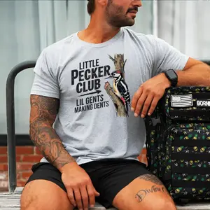 Little Pecker Club Shirt Funny Woodpecker T-Shirt Dirty Humor Graphic Tee Novelty Gift for Men Husband Boyfriend Dad Funny Country Bird Shirt