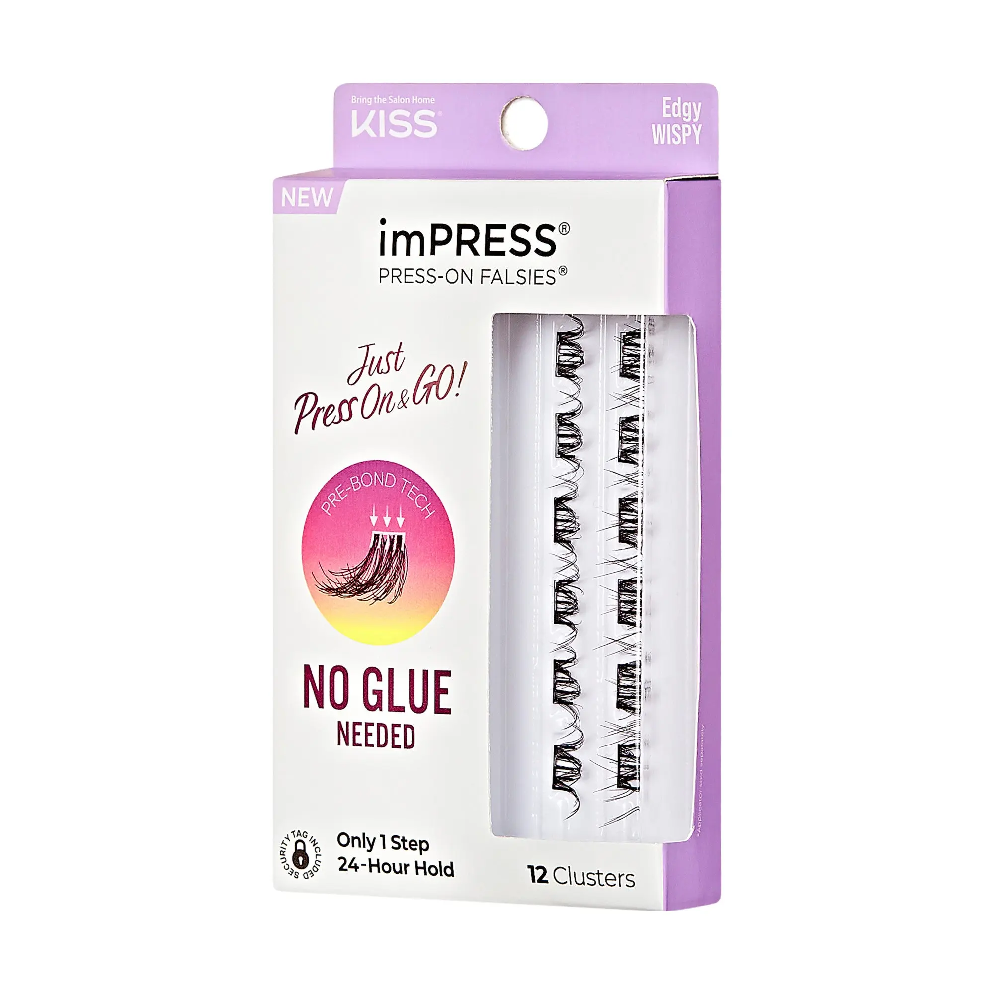 Impress Falsies Pre-Glued False Eyelashes Minipack - Edgy | 12 Lash Clusters, 14mm-16mm