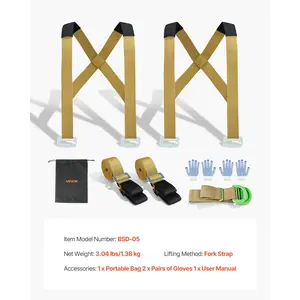 VEVOR Moving Straps, 2-Person Lifting and Moving System with 2 Harness Straps, 2 Load-bearing Straps 1 Handheld Strap, Adjustable Lifting Shoulder Straps Move Furniture Appliances Mattresses