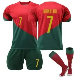 Kids Boys & Girls Portugal Number #7 Printed Jersey Soccer Youth Practice Outfits Boys' Shorts Breathable Quick Dry Soccer Jersey - Clothing Football Sports soccer jersey vibe summer soccer suit soccer team uniform jersey T-shirt gym outfits