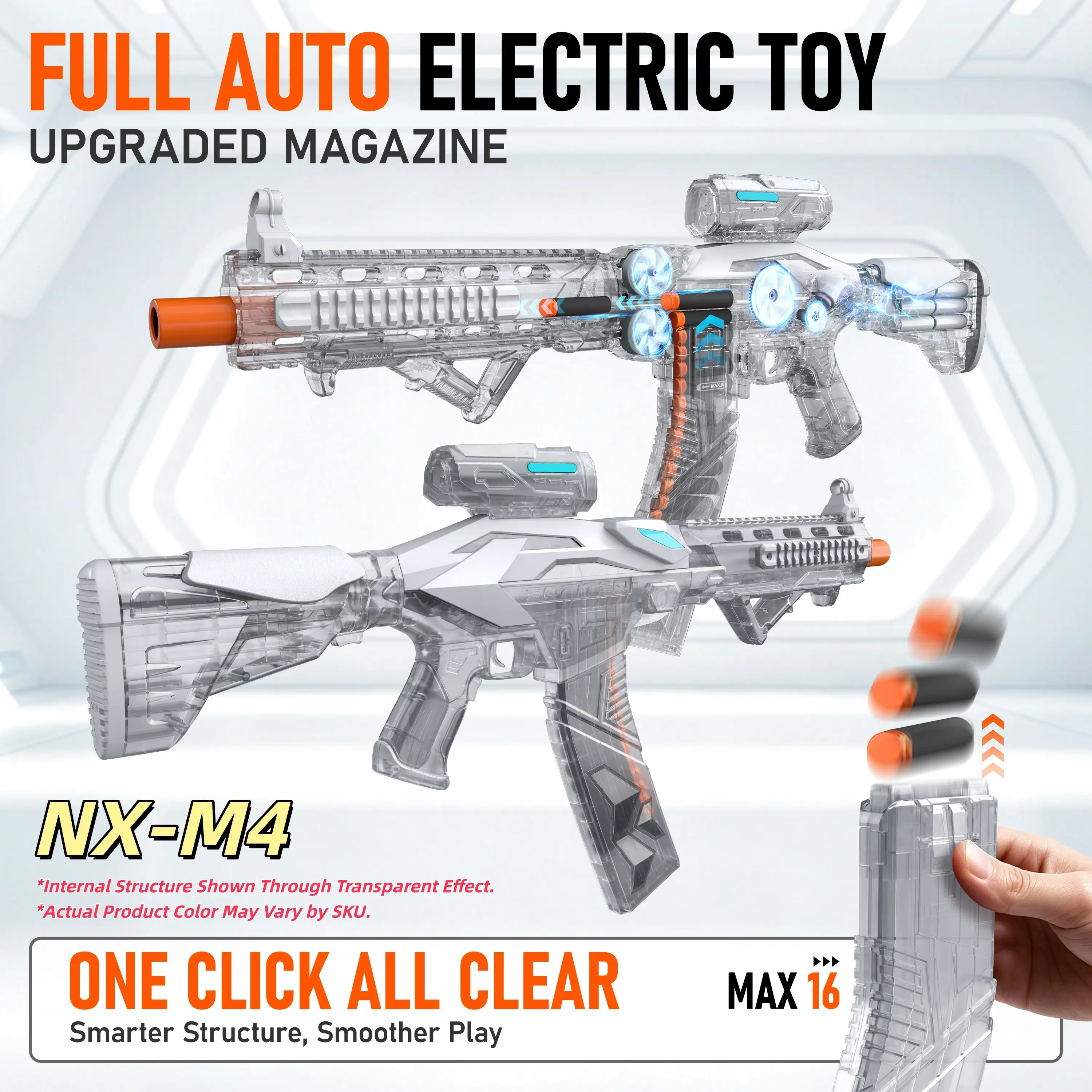 SOFITEN NEXOR Series Automatic Foam Dart Blaster with Scope, 75ft Range, 2 Extended 16-Dart Magazines, Auto-Semi Auto Modes, Sports Outdoor Toy for Kids 8+, Party Gifts for Boys, Cool Christmas Gifts