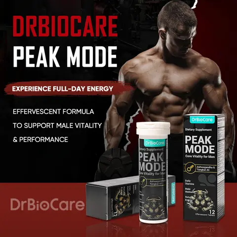 DrBioCare PEAK MODE – Men’s Energy & Performance Support | T-Level Formula Tablets