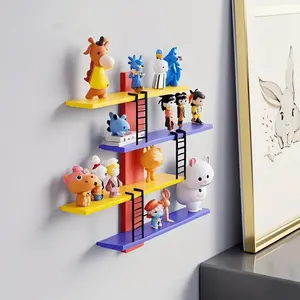 Wall Mounted Display Rack, 1 Count 5 Layers Acrylic Storage Rack, Display Rack for Collectibles & Small Statues, Creative Gift Ideas, Organiser【Only Rack】
