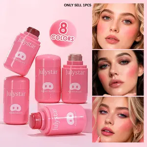 Cream Blush Stick, 8 Shades Multi-Use Makeup Stick for Cheeks Lips Eyes, Natural Blending, Long-Lasting Waterproof, Portable Size for On-the-Go Use