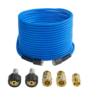 Pressure Washer Hose – 1/4" X 50 FT High Power Washer Extension Hose – Kink & Wear Resistant High Pressure Hose for Replacement – Compatible with M22 Fittings – 3600PSI