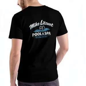 Funny Graphic T-Shirt with 'Mike Litzwet' Print, Casual Unisex Heavy Cotton Top with Short Sleeves and Crew Neck
