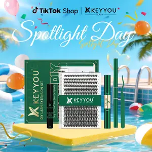 KEYYOU DIY Lash Clusters Kit Individual Lashes 40D 0.07D Curl 9-18MIX 300pcs Lash Extension Kit Waterproof Eyelash Extension Cosmetic  #SpotlightDay