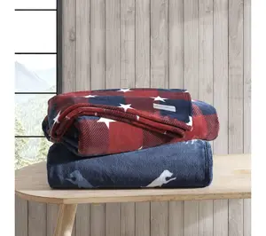 Eddie Bauer Americana Plush Fleece Throw Blanket Eddie Bauer Americana Plush Fleece Throw Blanket