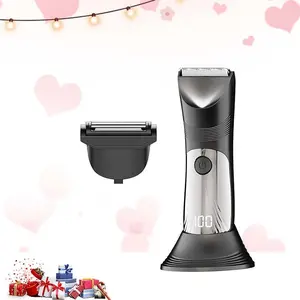 New explosive 2-in-1 men's painless film shaver, ceramic+stainless steel blade, suitable for sensitive areas, groin hair trimmer, essential for home and travel