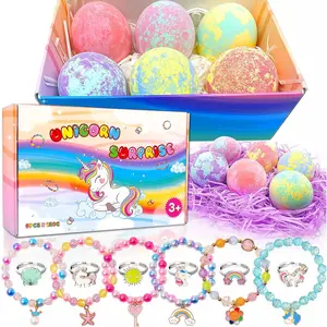 Unicorn Bath Bombs for Kids with Surprise Inside 3 4 5 6 7 8+ Year Old Girl Birthday Gifts for Kids Girls, Kids Bath Bombs with Toys Inside Birthday Gifts Unicorn Gifts for Kids Girls