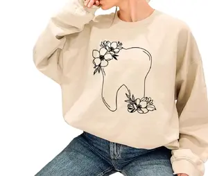 Custom Dental Shirts, Personalized Gift, Customized Dentist Shirts, Floral Tooth Graphic Tees, Dental Assistant Gift, Dental Hygienist Shirt, Trendy, Aesthetic, T-shirt, Sweatshirt, Hoodie
