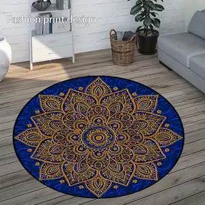 1 creative mandala style floor mat, suitable for bedroom bedside decoration, living room home decoration, balcony decoration, hotel decoration, New Year's holiday decoration, Valentine's Day decoration, Easter decoration, St. Patrick's Day decoration