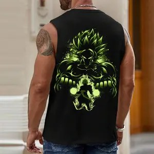 Dragon Ball DBZ Broly Saiyan Unisex Summer outfits men streetwear 80s 90s graphic tees cotton Anime tank tops men gifts
