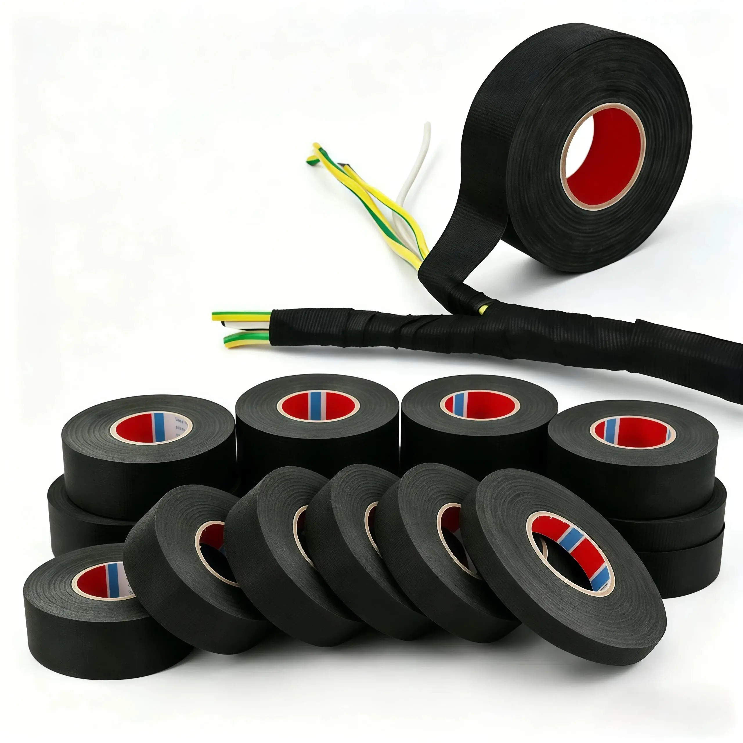 15 Meter Wire Harness Cloth Tape  Adhesive Cloth Tape For Car Cable Noise Damping  Heat-resistant Flame Retardant Tape for Automotive Electrical Wrap Protection Insulation Cable Fixed