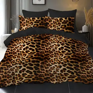 2/3 Piece Digital Print Bedding Set, Animal Pattern Design, 3D Embossed Ultra Soft Plush Fabric, Suitable for Bedroom Hotel Dormitory Use