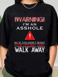 Warning! I'm a Bastard T-Shirt, Men's Funny Graphic Tee, Sarcastic Humorous Shirt, Husband Gift, Father's Day Dad T-Shirt, Casual Fitted Short Sleeve, Crewneck, Streetwear, Menswear