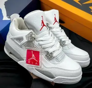 JD4 Oreo Style Sneakers – Black - White Grey Retro Basketball Shoes for Men Women Streetwear. 335