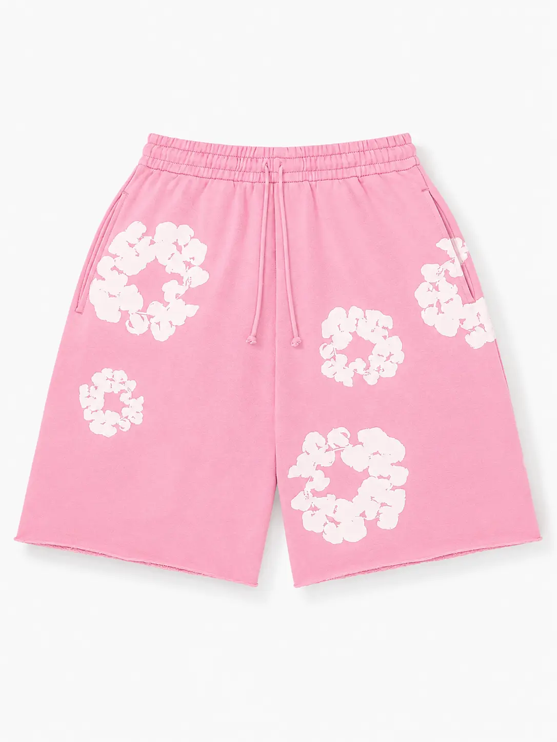 Pink Cotton Shorts Y2K Men's Shorts Women's Foam Sports Shorts Hip hop Shorts Graphic Cool Shorts Drawstring Waist Basketball Athletic Gym Shorts with Pockets