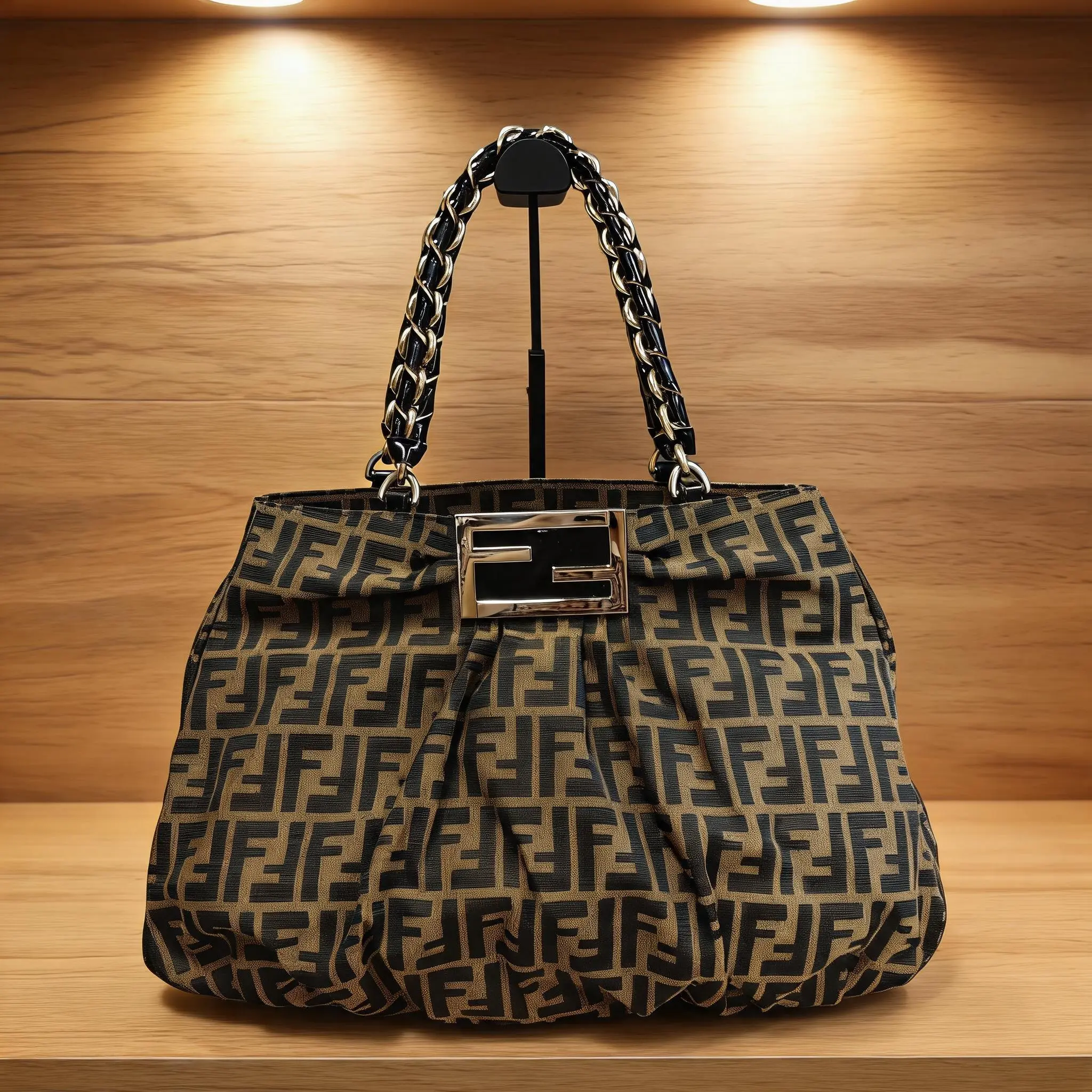 Pre-owned FENDI Canvas Shoulder Bag I0719490714